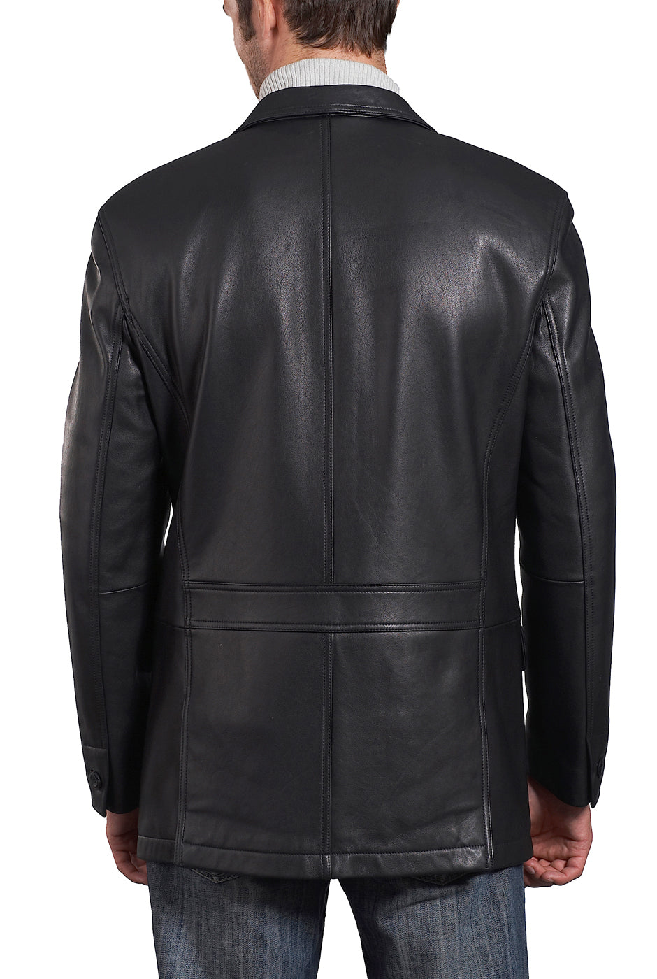 BGSD Monogram Collection Men New Zealand Lambskin Leather Blazer