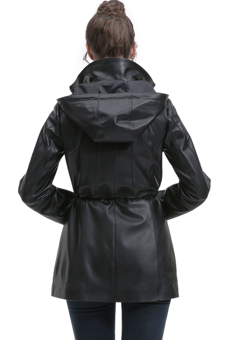 BGSD Women Elena Lambskin Leather Parka Coat