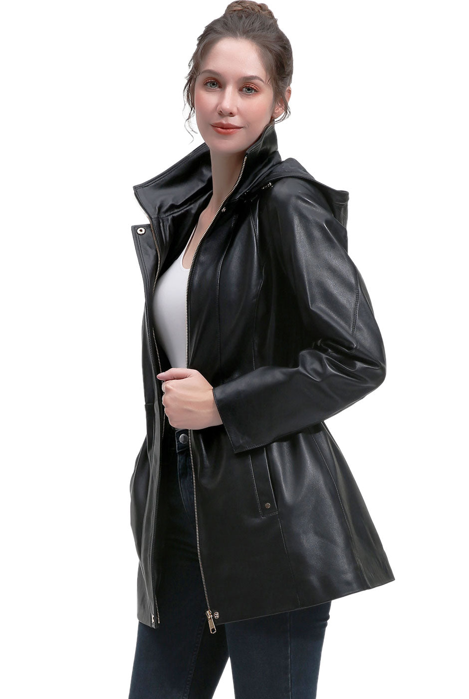 BGSD Women Elena Lambskin Leather Parka Coat – Luxury Lane