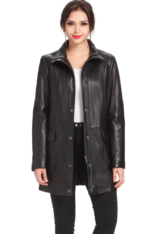 BGSD Women Rachel Lambskin Leather Coat