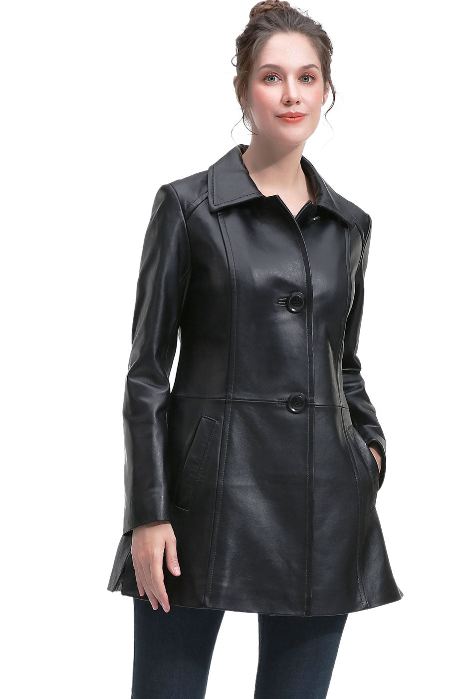 BGSD Women Marah Lambskin Leather Coat
