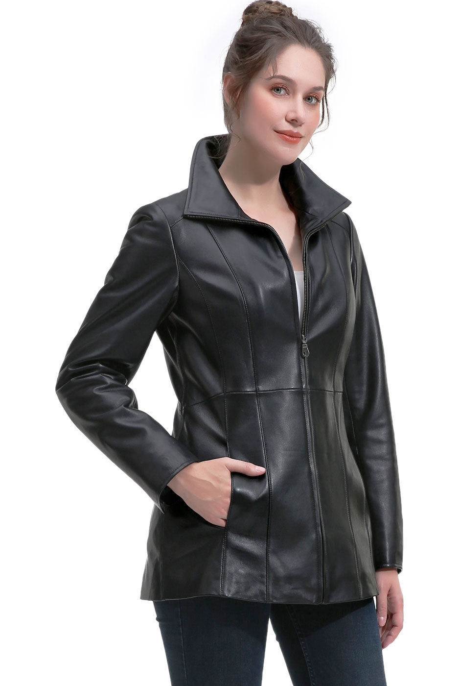 BGSD Women Becca New Zealand Lambskin Leather Jacket