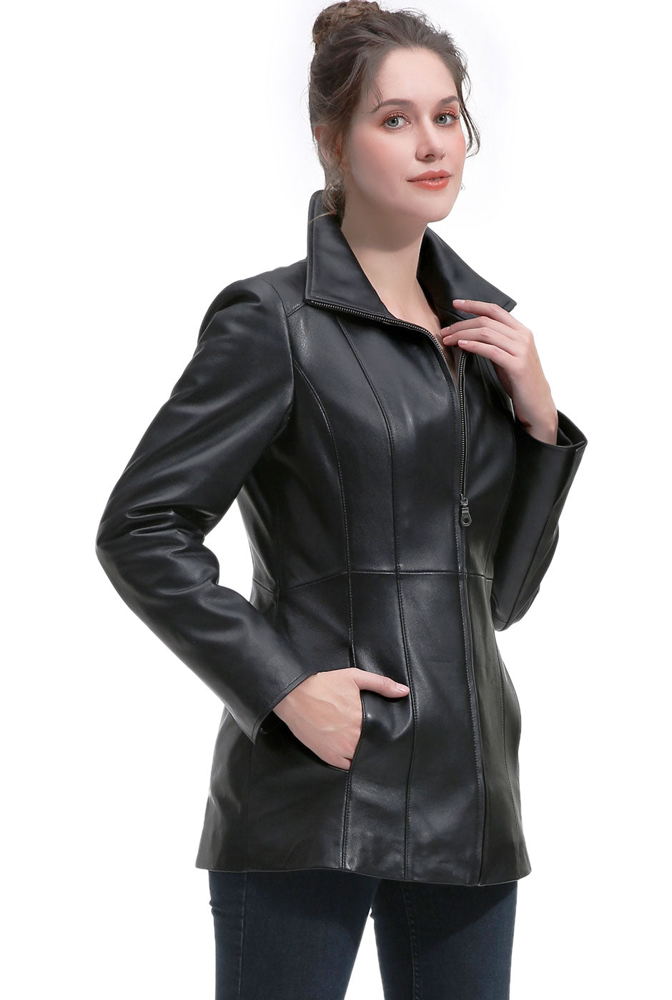 BGSD Women Zofia Lambskin Leather Jacket