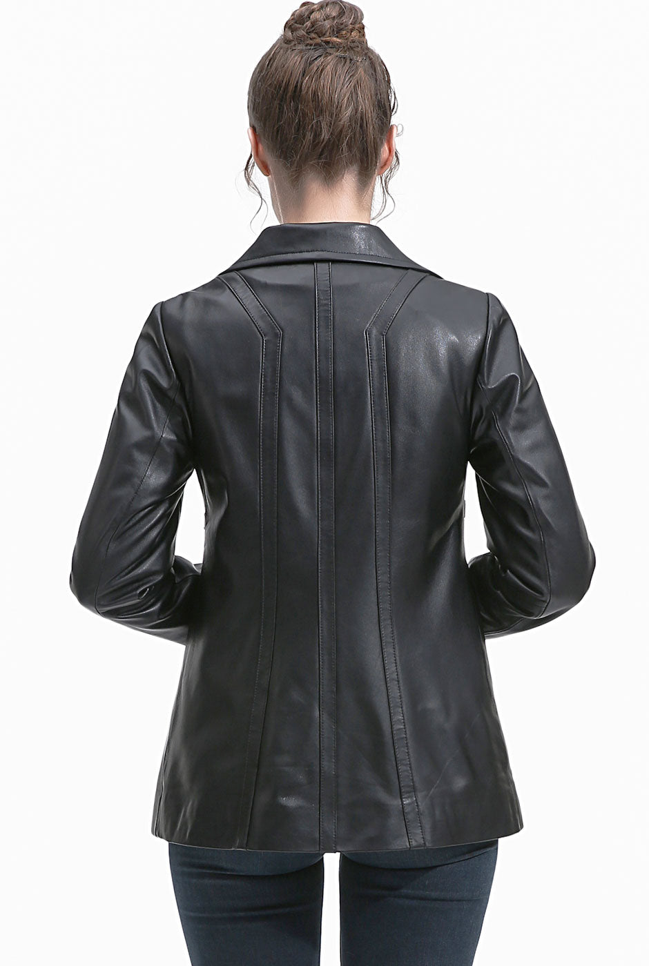 BGSD Women Pearl Lambskin Leather Jacket