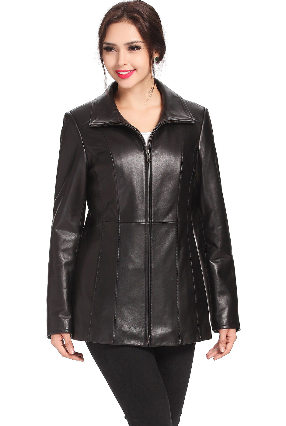 BGSD Women Becca Lambskin Leather Jacket