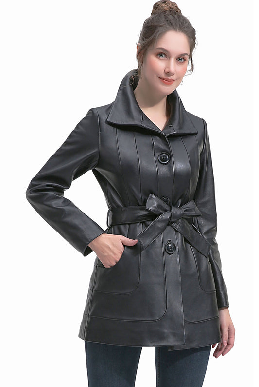 BGSD Women Erika Lambskin Leather Coat