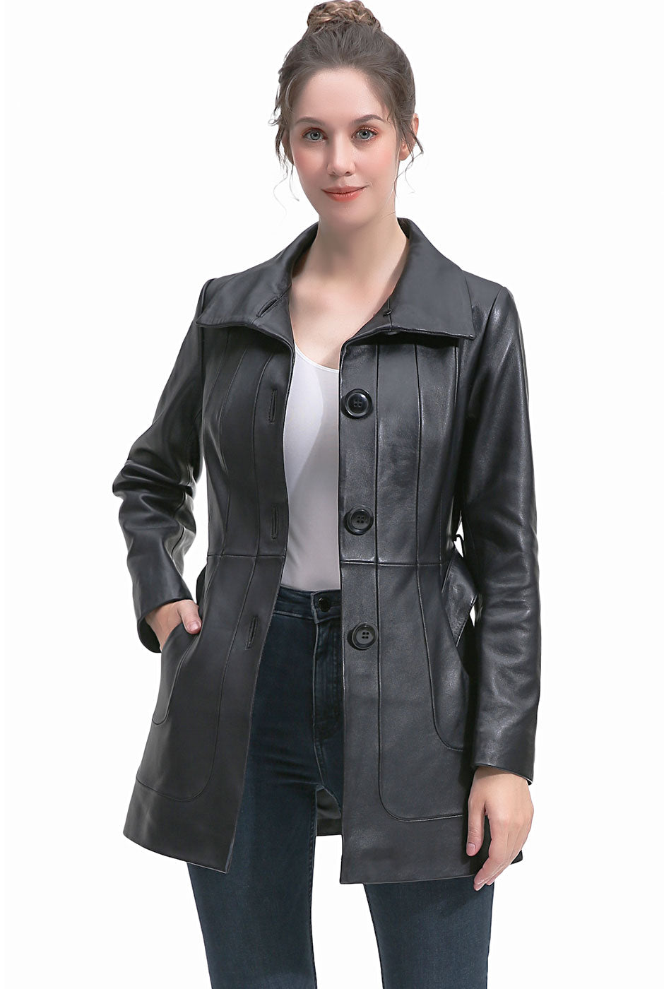 BGSD Women Erika Lambskin Leather Coat – Luxury Lane
