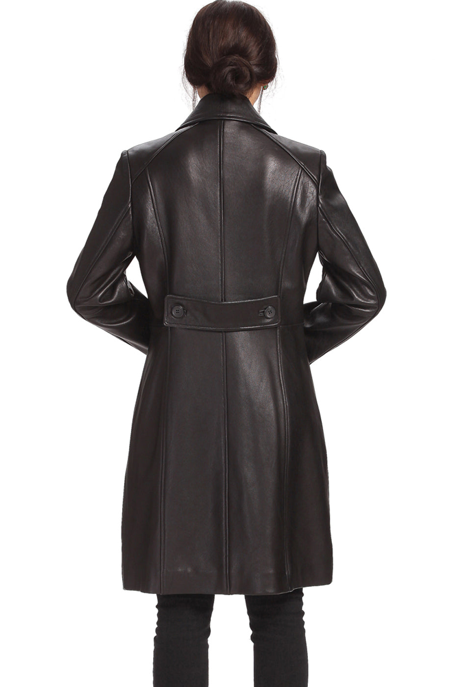 BGSD Women Amber Lambskin Leather Walking Coat Luxury Lane
