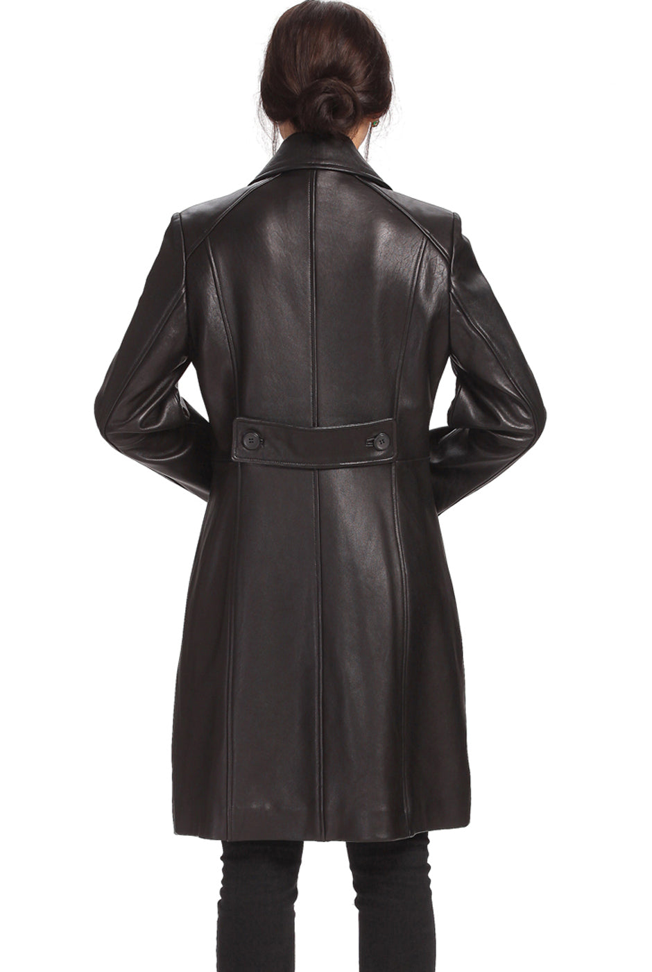 BGSD Women Amber Lambskin Leather Walking Coat