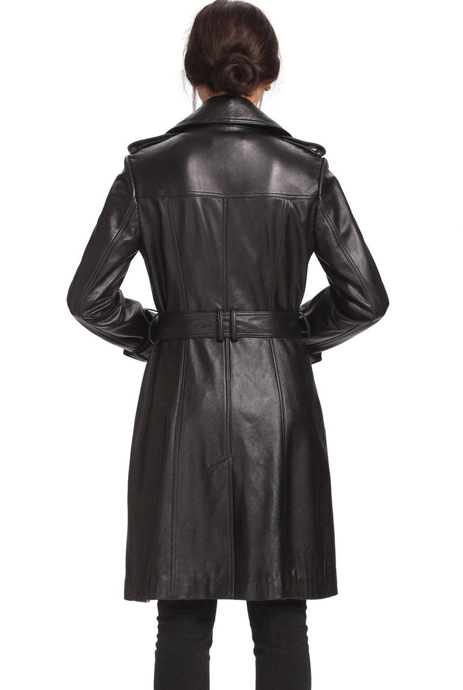BGSD Women Nadine Lambskin Leather Trench Coat