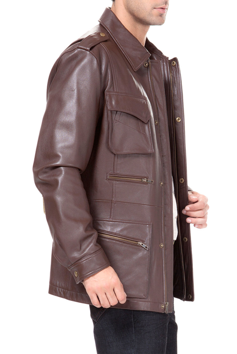 BGSD Men Heritage New Zealand Lambskin Leather Trench Coat