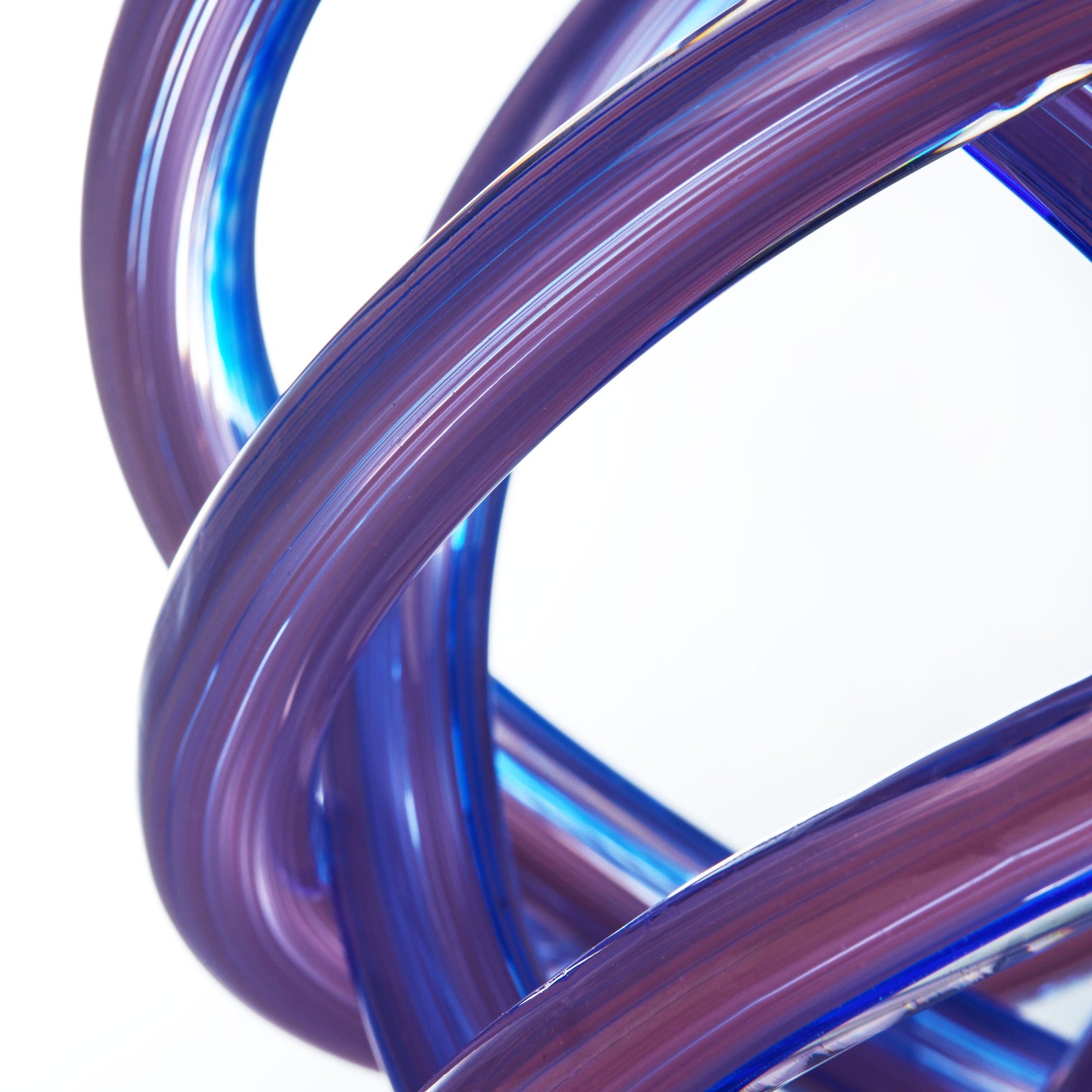 Hand Blown Infinity Knot Sommerso Art Orbit Glass Ball