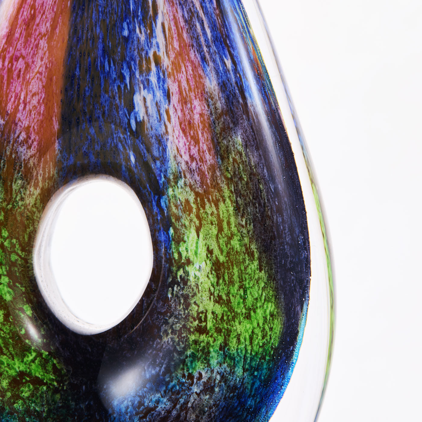 Luxury Lane Hand Blown Abstract Hollow Tear Drop Sommerso Art Glass Sc