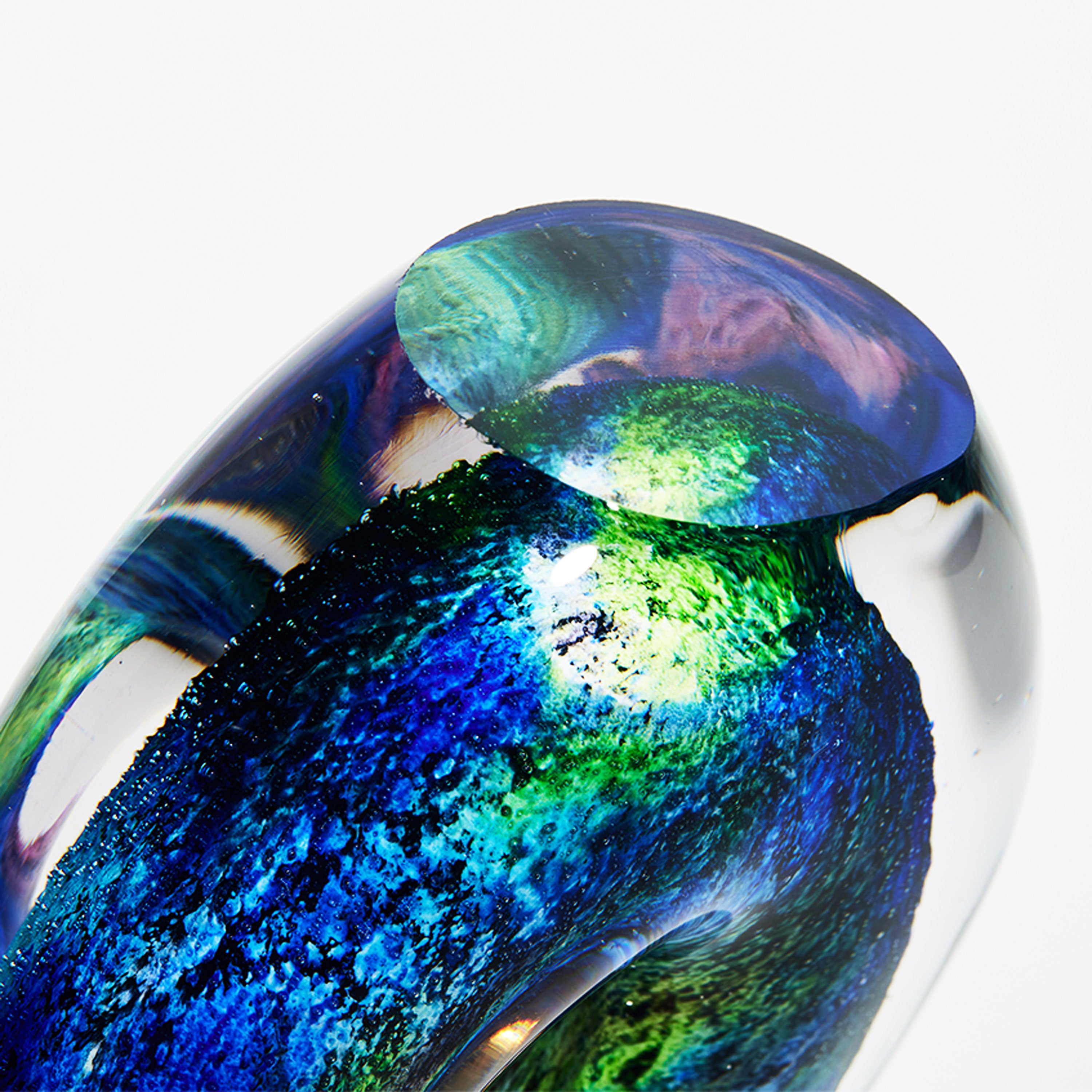 Luxury Lane Hand Blown Abstract Hollow Tear Drop Sommerso Art Glass Sc