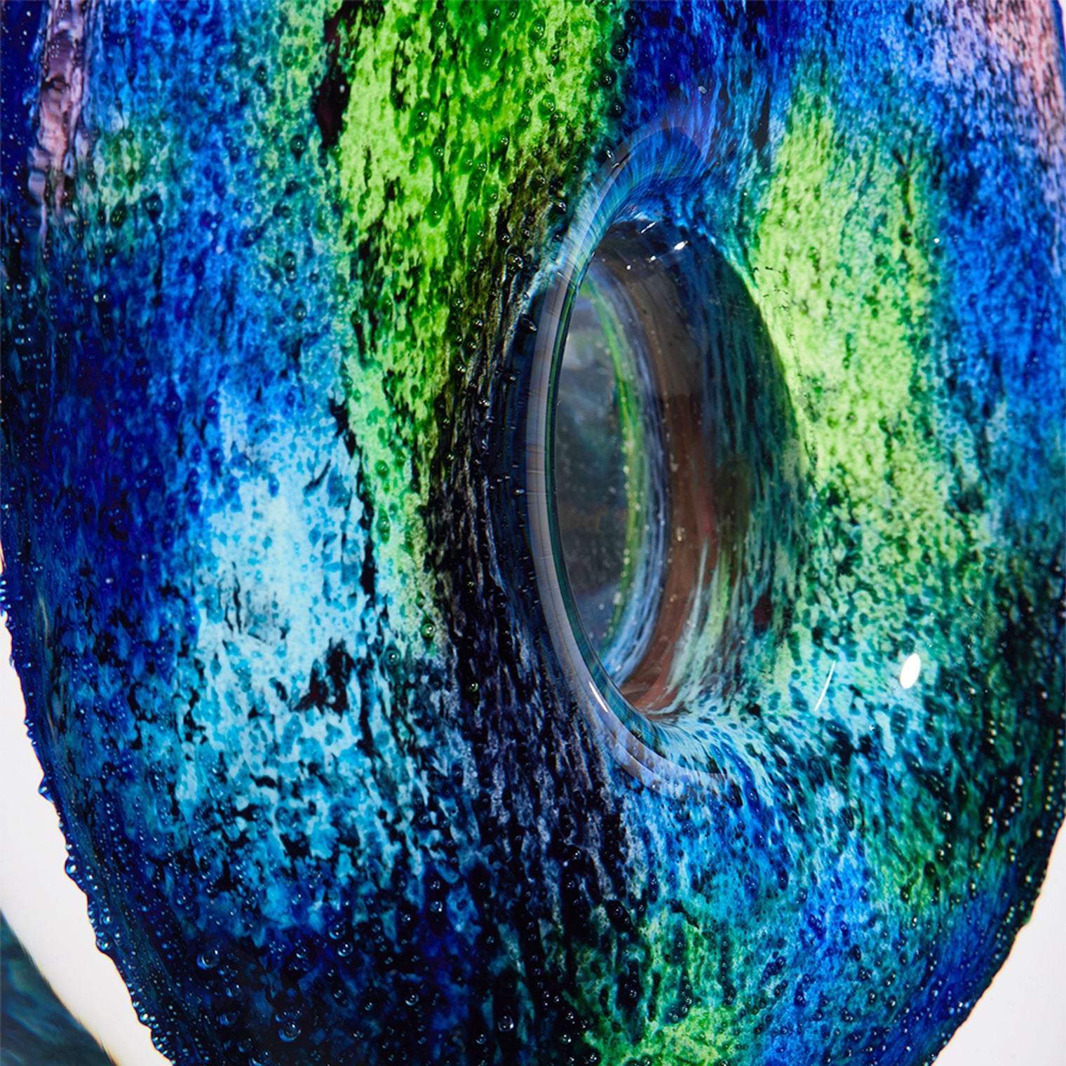 Luxury Lane Hand Blown Abstract Hollow Tear Drop Sommerso Art Glass Sculpture