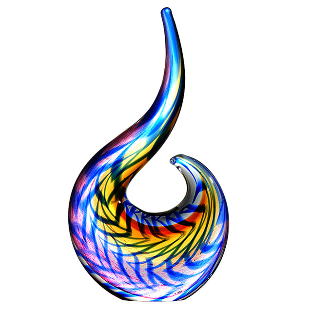 Hand Blown Abstract Sommerso Art Glass Sculpture