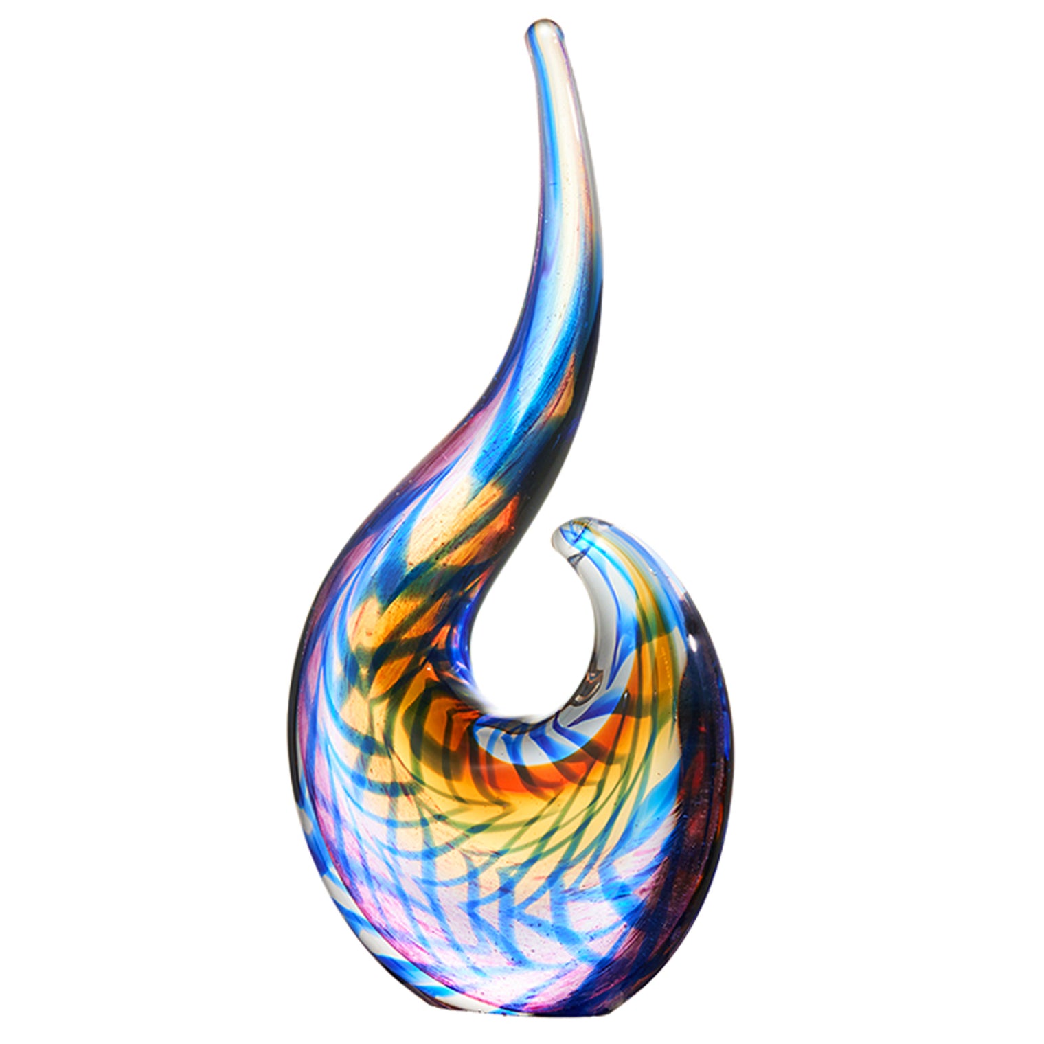 Hand Blown Abstract Sommerso Art Glass Sculpture