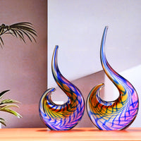 Hand Blown Abstract Sommerso Art Glass Sculpture