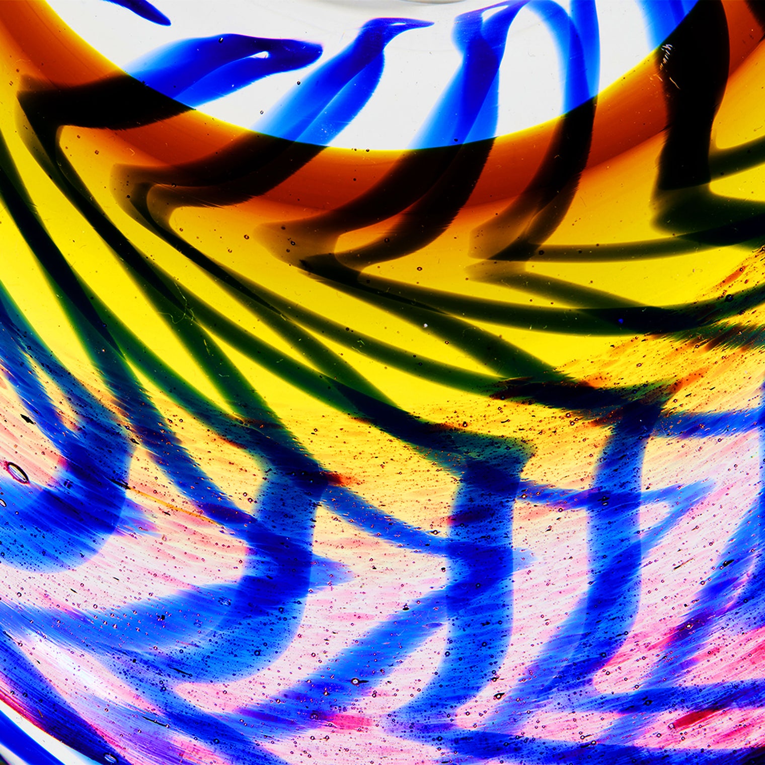 Hand Blown Abstract Sommerso Art Glass Sculpture