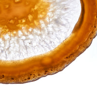 Set of 4 Natural Brazilian Agate Drink Coasters with Wood Holder - Oak