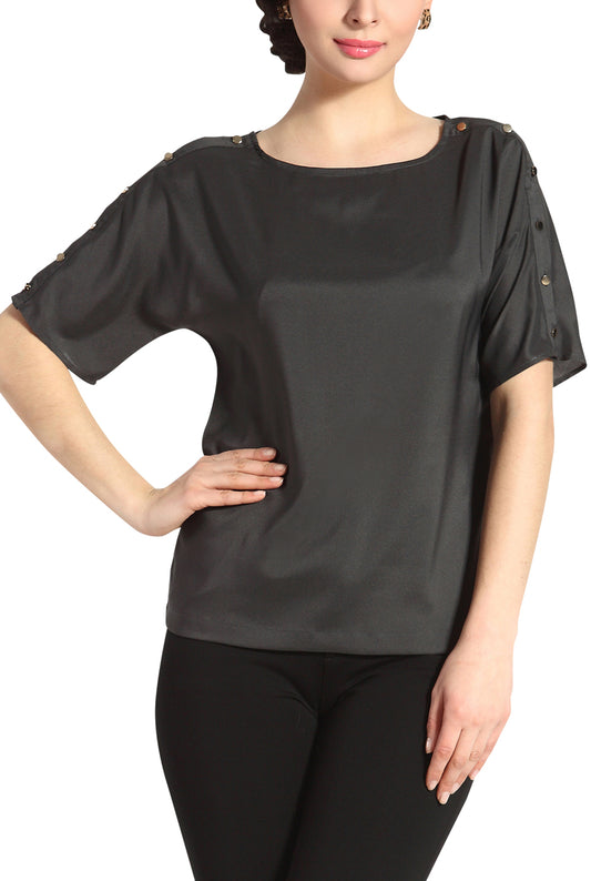 PHISTIC Women's 'Paige' Button Sleeve Top