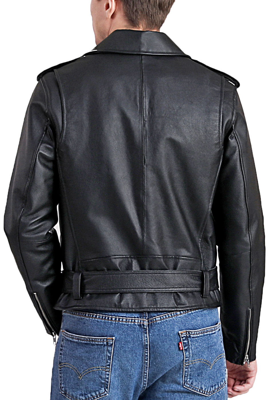 BGSD Men Cowhide Leather Urban Rider Jacket