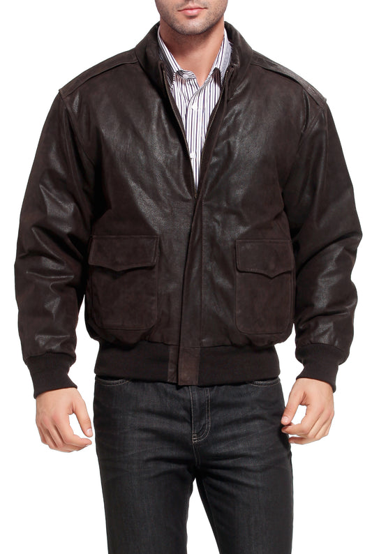 Landing Leathers Air Force Men A-2 Distressed Leather Flight Jacket