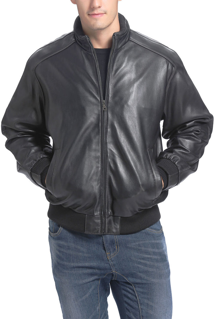 BGSD Men City Lambskin Leather Bomber Jacket – Luxury Lane