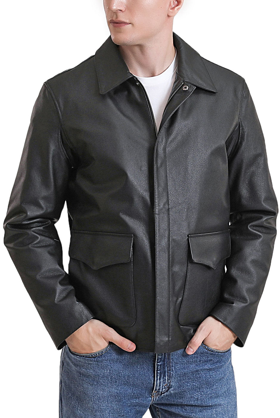 Landing Leathers Men Hero Indy-Style Cowhide Leather Jacket