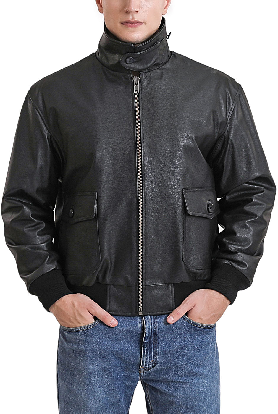 Landing Leathers Monogram Collection Men Air Force A2 Leather Flight Bomber  Jacket