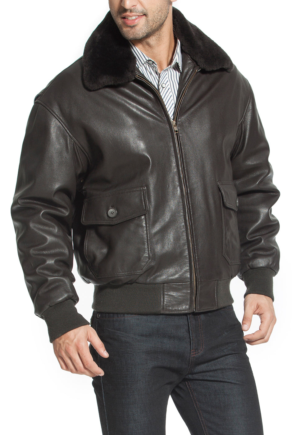 Landing Leathers Navy Men G-1 Goatskin Leather Flight Bomber Jacket – Luxury Lane Landing Leathers Navy Men G-1 Goatskin Leather Flight Bomber Jacket – Luxury Lane