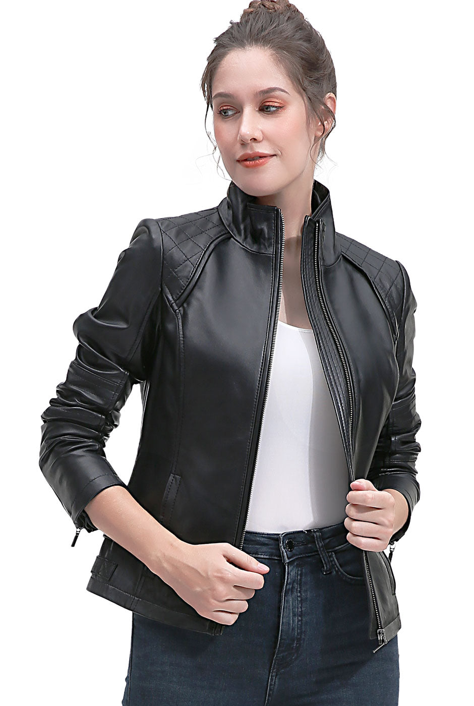 BGSD Women Kate New Zealand Lambskin Leather Jacket
