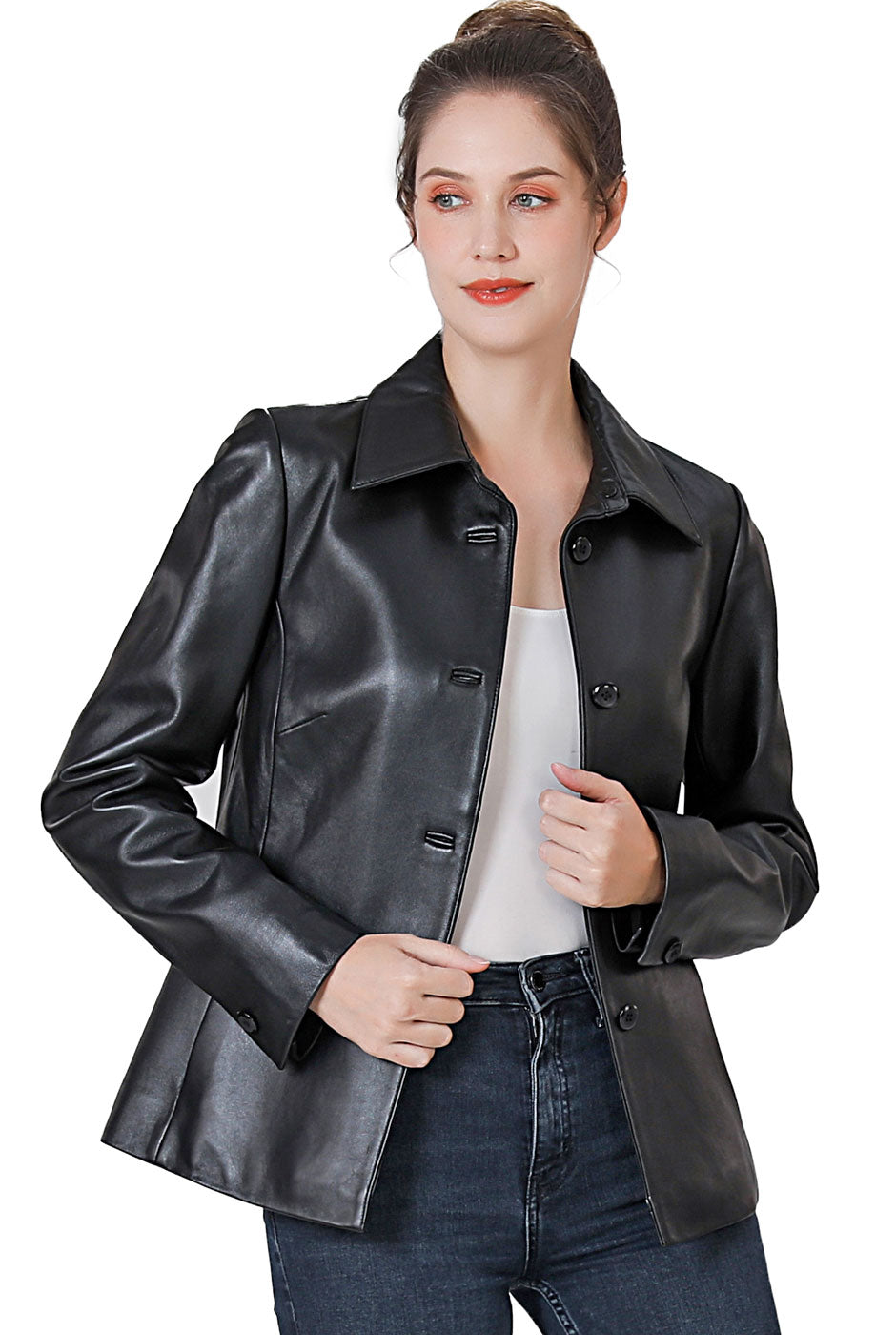 BGSD Women Lucy Lambskin Leather Jacket