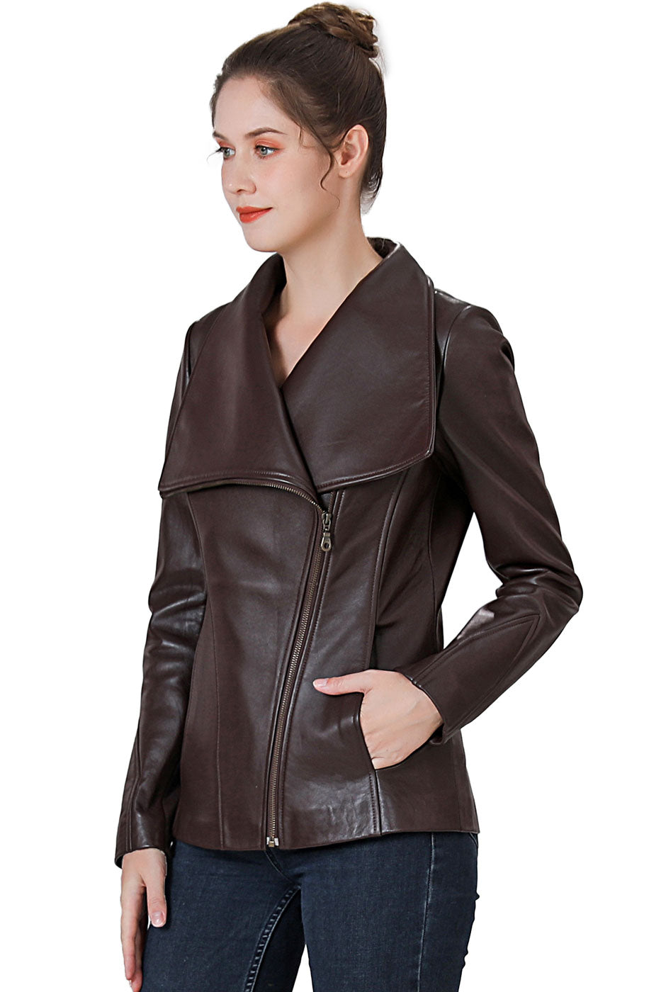 BGSD Women Mara Lambskin Leather Jacket