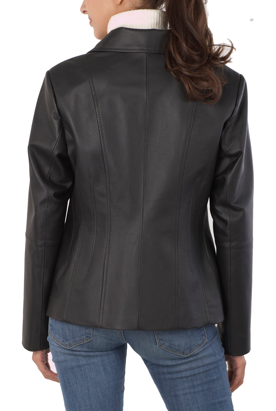 BGSD Women Tina Lambskin Leather Scuba Jacket