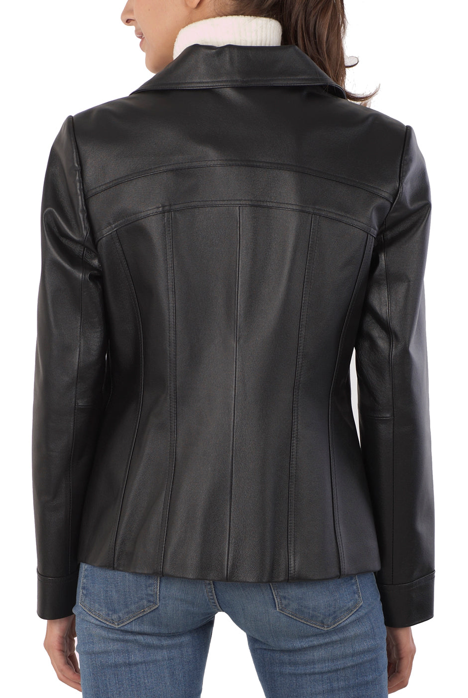 BGSD Women Kim Lambskin Leather Scuba Jacket Luxury Lane
