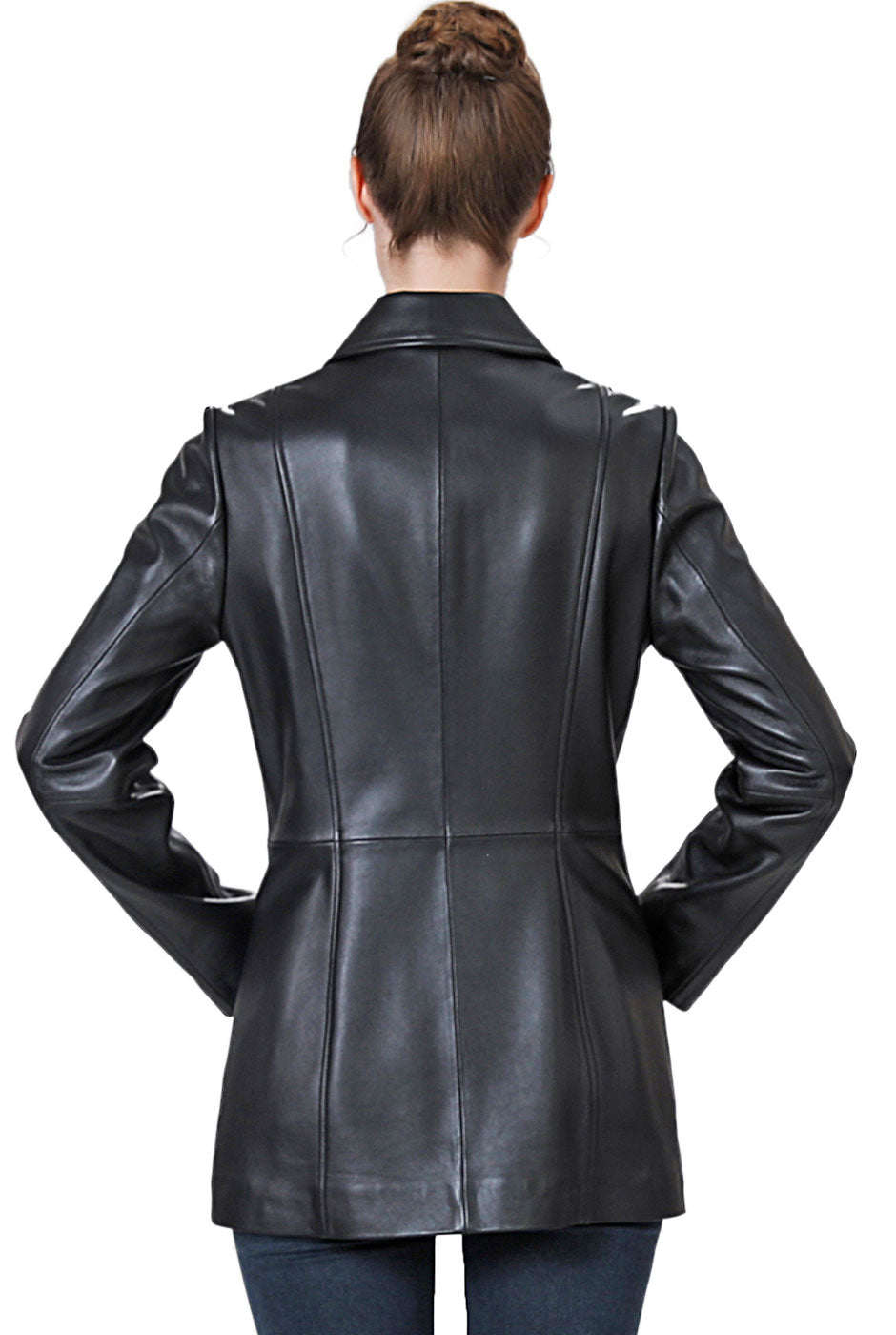 Leather car sales coat womens