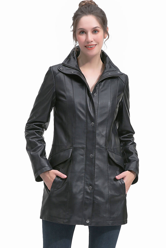 BGSD Women Rachel New Zealand Lambskin Leather Coat