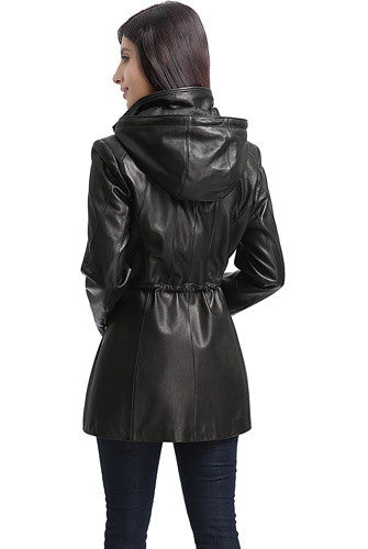 BGSD Women Natalie New Zealand Lambskin Leather Anorak Coat