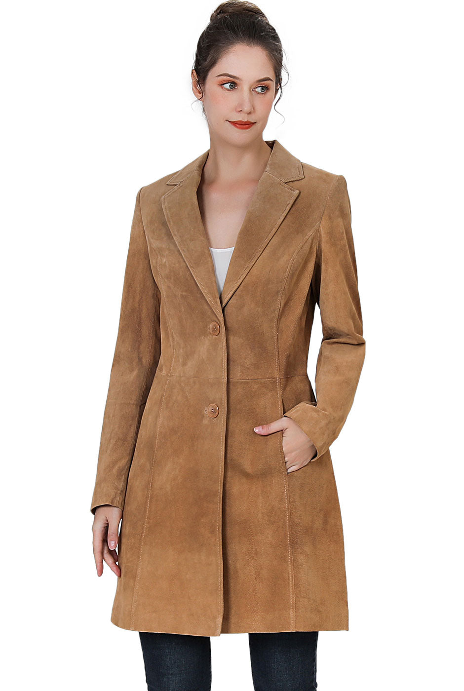 BGSD Women Mary Suede Leather Walker Coat