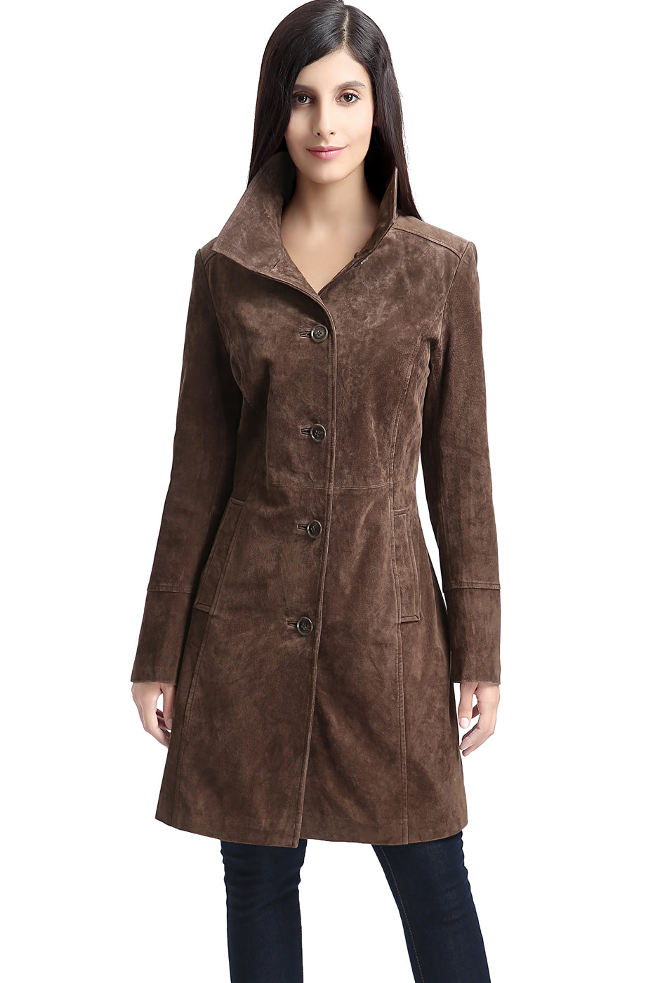 BGSD Women Aubrey Suede Leather Walking Coat
