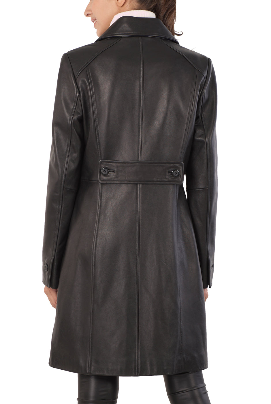 Womens leather walking coat top