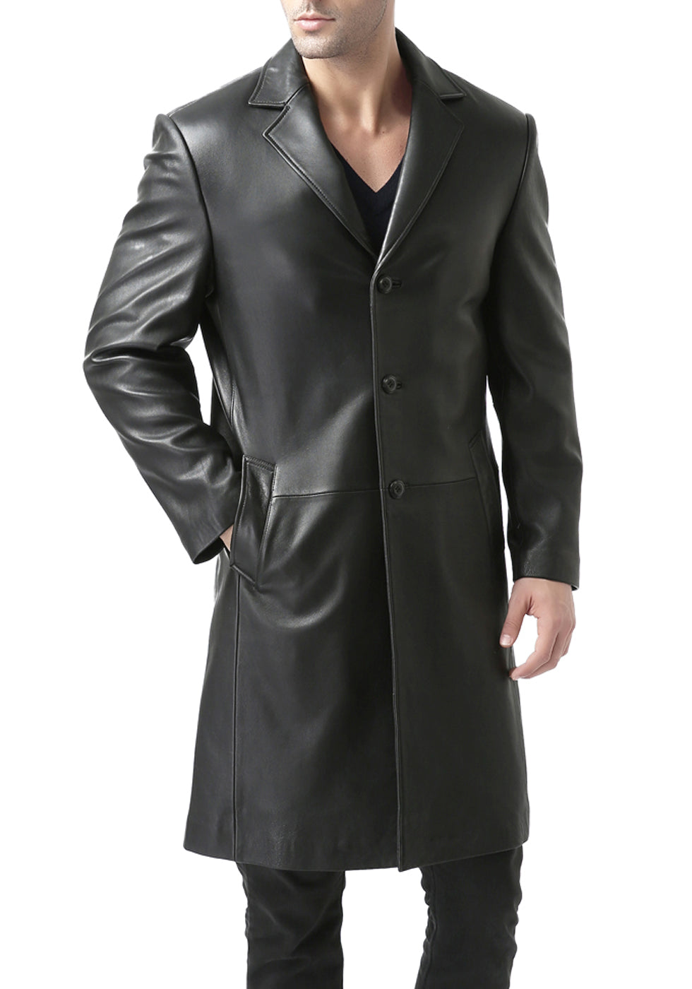 Leather full length clearance coat