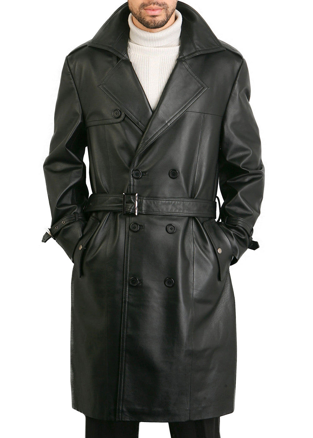 BGSD Men Xander Classic Leather Long Trench Coat – Luxury Lane