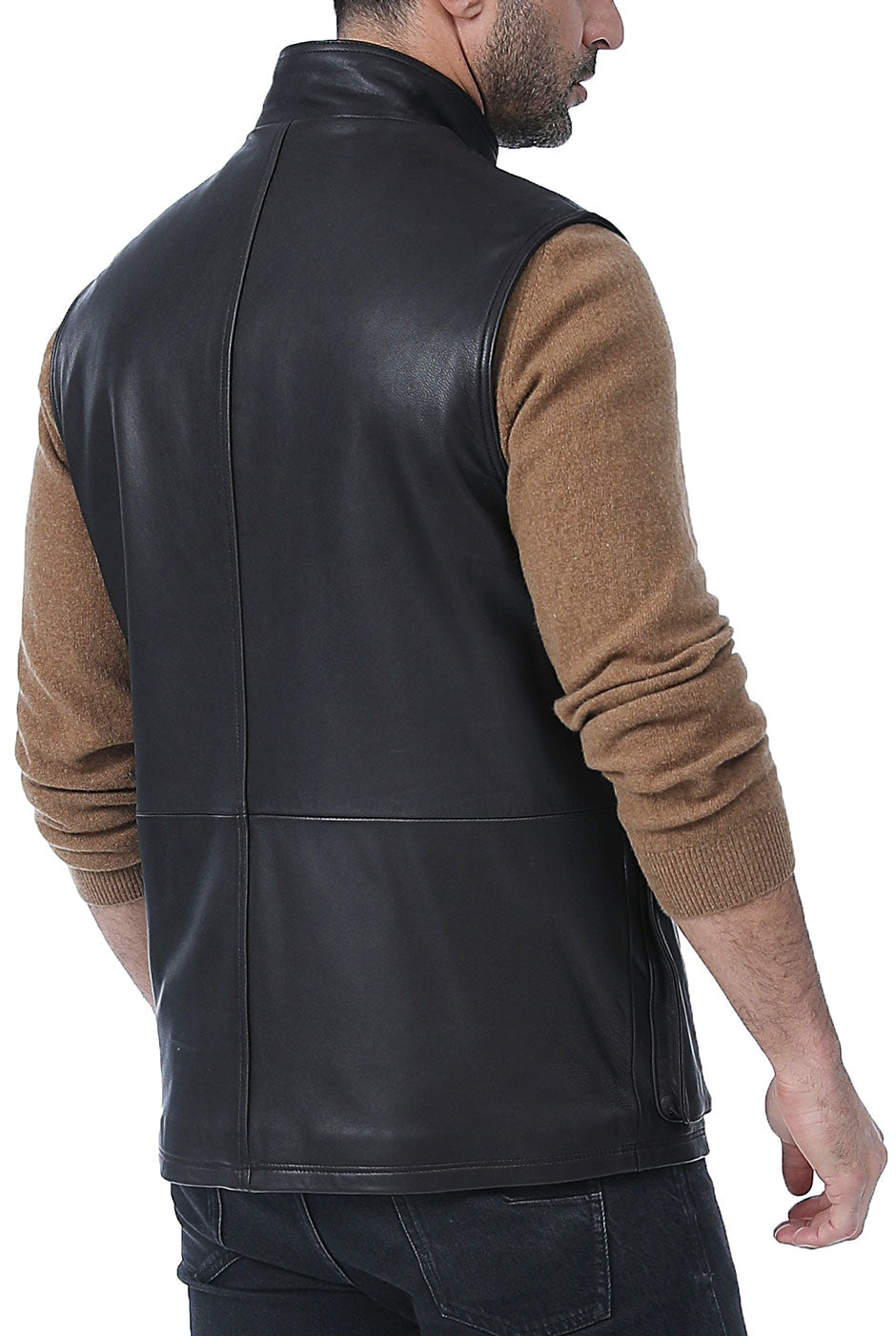 Landing Leathers Men Goatskin Leather Munitions Vest Luxury Lane