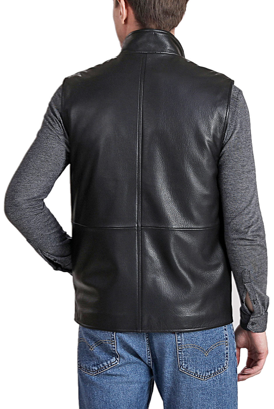 BGSD Men Goatskin Leather Field Vest Luxury Lane