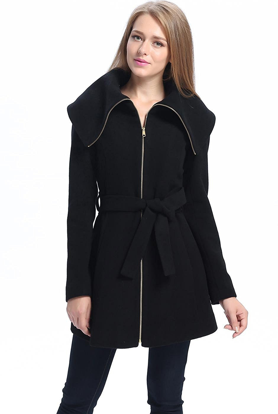 BGSD Women Robin Wool Fold Collar Coat