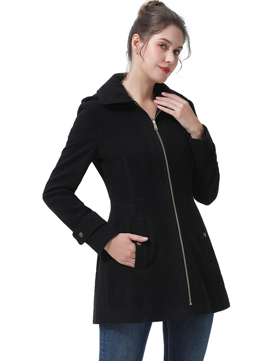BGSD Women Bao Hooded Wool Coat