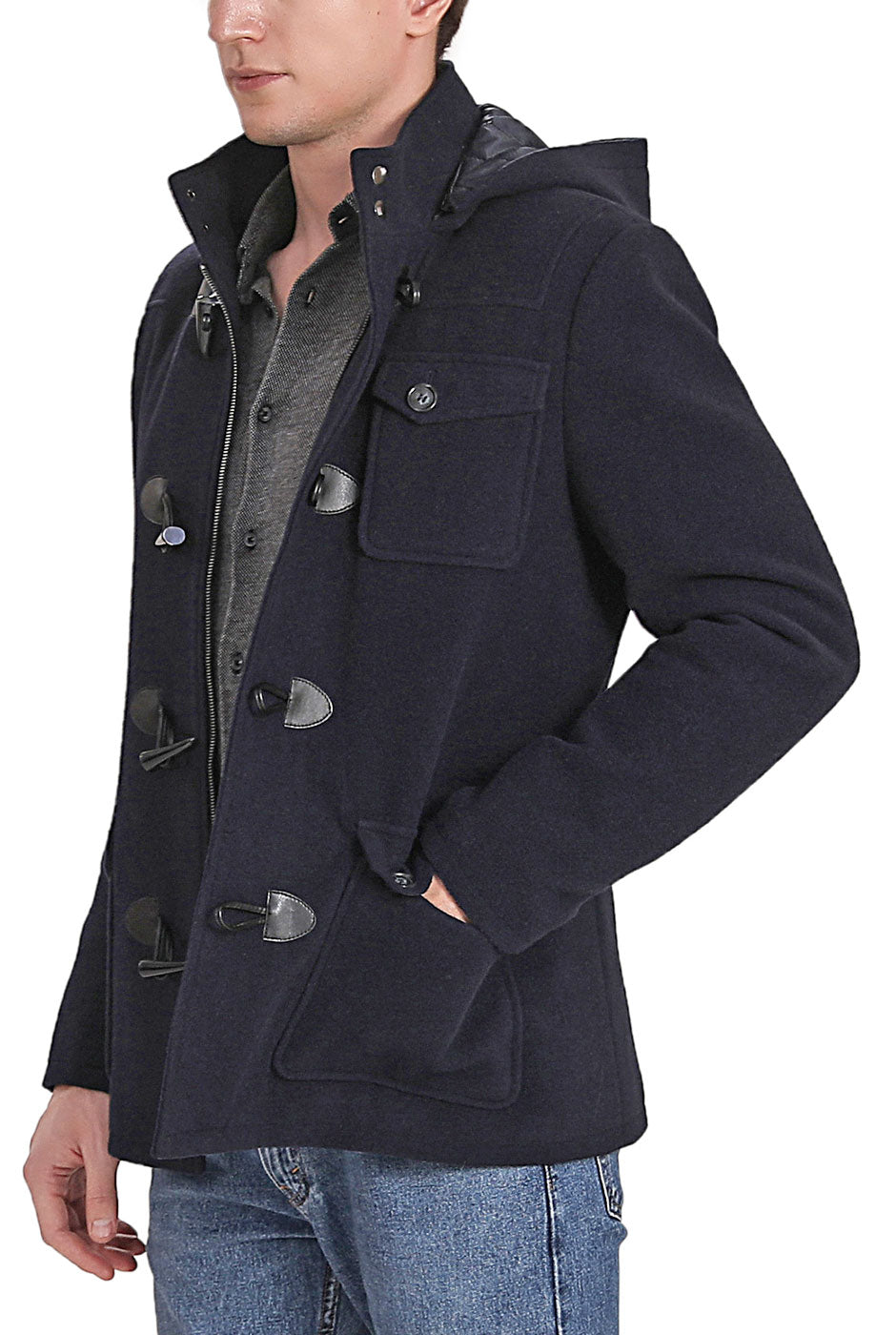 Landing Leathers Men Hank Wool Short Duffle Toggle Coat