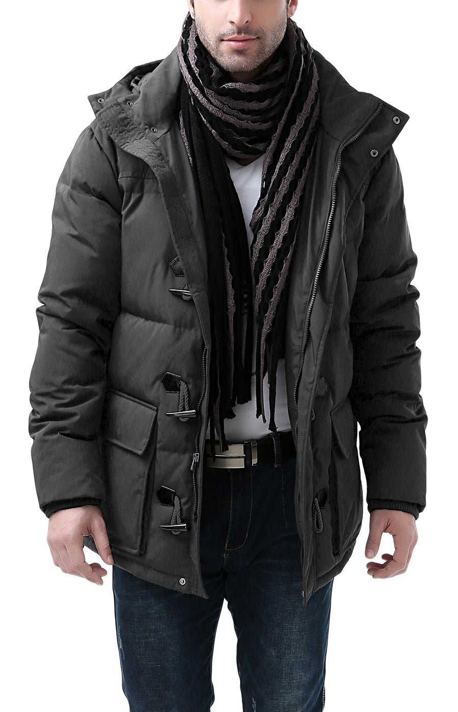 BGSD Men's "Connor" Hooded Waterproof Toggle Down Parka Coat